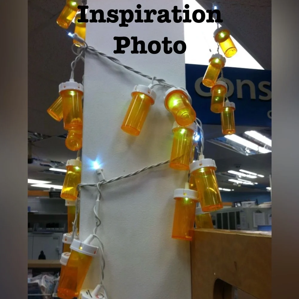 Pill bottle light strand, healthcare graduation Christmas party light strand